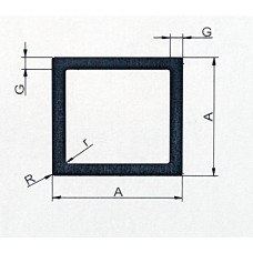 Profil zamknięty aluminiowy 15x15x1,5 mm. Długość 2,5 mb